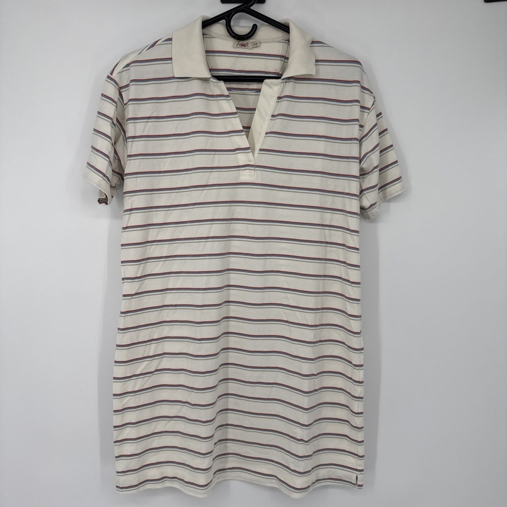Faherty Sunwashed Striped Pique Polo Dress Medium Beach Resort Tennis Golf - Picture 2 of 8
